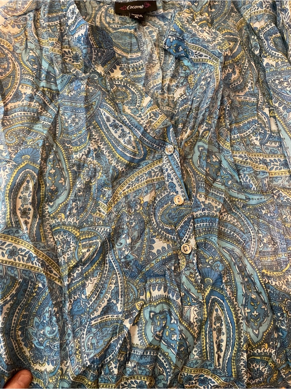 Cocomo Blue and Yellow Paisley Button-Down Shirt